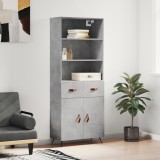 vidaXL Dulap &icirc;nalt, gri beton, 69,5x34x180, lemn compozit