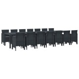 vidaXL Set de masă de grădină cu perne cu pernă 15 pcs Antracit PP 3378795