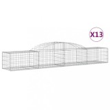 Cumpara ieftin Cosuri gabion arcuite, 13 buc., 300x50x40/60cm, fier galvanizat