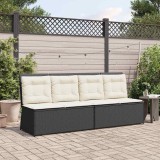 vidaXL Bancă de grădină cu pernă Negru Rattan poli 3394467