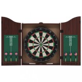 VidaXL Placă de darts profesională din sisal, cu dulap și 6 săgeți