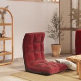 VidaXL Scaun de podea pliabil, roșu vin, material textil