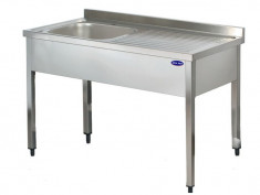 Spalator inox 1 cuva pe stanga si picurator 1200*600*850 foto