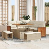 vidaXL Set de canapele pentru grădină cu pernă 8 pcs bej și crem