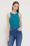 Tommy Jeans top femei, culoarea verde DW0DW17382