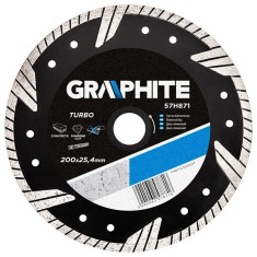Disc diamantat TURBO pentru zidarie 200mm/25,4mm GRAPHITE 57H871 HardWork ToolsRange