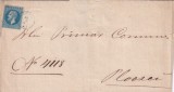 ROMANIA - 1874 CAROL I 10B PARIS PE SCRISOARE STAMPILA DEGETAR RARA ISMAIL