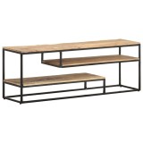 Cumpara ieftin Comoda TV, 130 x 30 x 45 cm, lemn de mango nefinisat