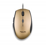 Mouse optic cu fir NGS Moth Gold, 1600dpi, silent click, adaptor USB-C, auriu