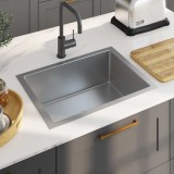 VidaXL Chiuvetă de bucătărie lucrată manual, oțel inoxidabil