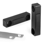 Opritor magnetic pentru mobila, 50 x 12 x 10 mm, negru, putere 2,5 kg