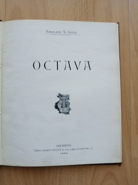 OCTAVA - HARALAMB G. LECCA, SOCECU &amp; CO, ANUL 1904