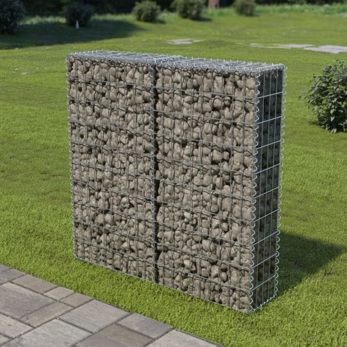 vidaXL Perete gabion cu capace, oțel galvanizat, 100 x 20 x 100 cm