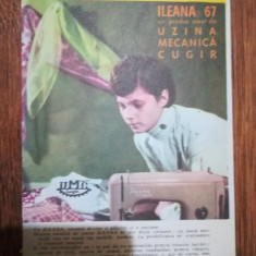 1970 Reclama UZINA Mecanica CUGIR Masina de cusut ILEANA comunism 19x12,5
