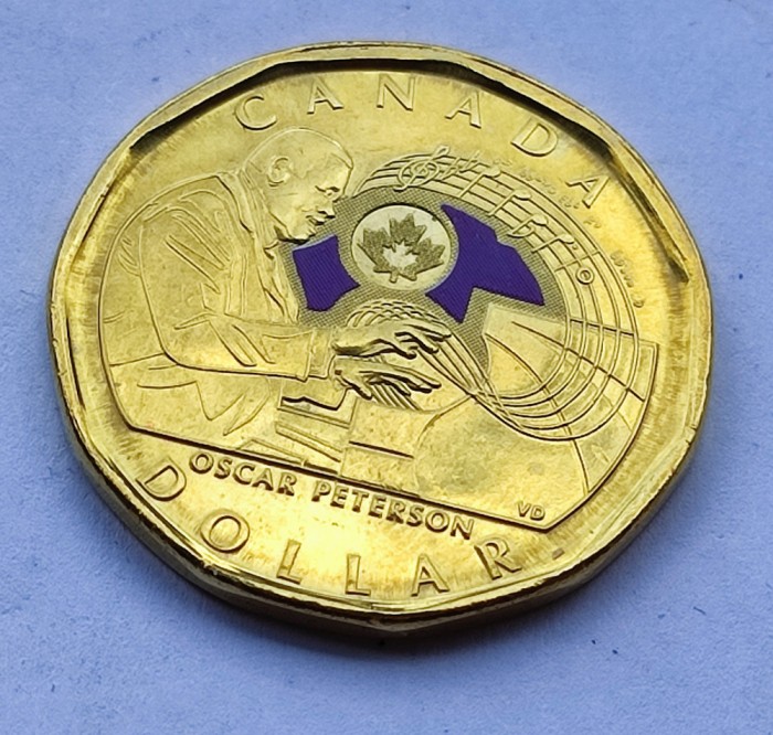 112. Moneda Canada 1 dollar 2022 (Oscar Peterson - Colourized)