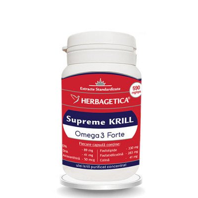 Supreme Krill Omega 3 Forte Herbagetica 60cps foto