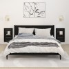 Set 2 Rafturi Noptiere Perete Gossi, Lemn Masiv Pin, Negru 40x17.5x63 cm