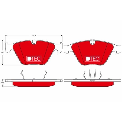 Set placute frana fata TRW, Bmw Seria 1 Cupe (E82), 2006-2013, Seria 3 (E90/E91, E92/E93), 2004-2013, Seria 5 (E60/E61), 2001-2010, Seria 6 (E63; E64