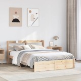 Cumpara ieftin Cadru de pat cu tăblie, 120x200 cm, lemn masiv de pin