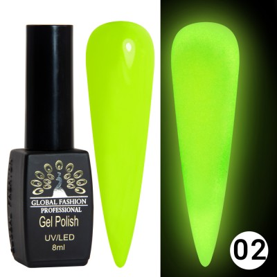Oja semipermanenta Luminous, Global Fashion, fosforecenta, 8 ml, 02 foto