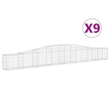 Cumpara ieftin Cosuri gabion arcuite 9 buc, 400x30x40/60 cm, fier galvanizat
