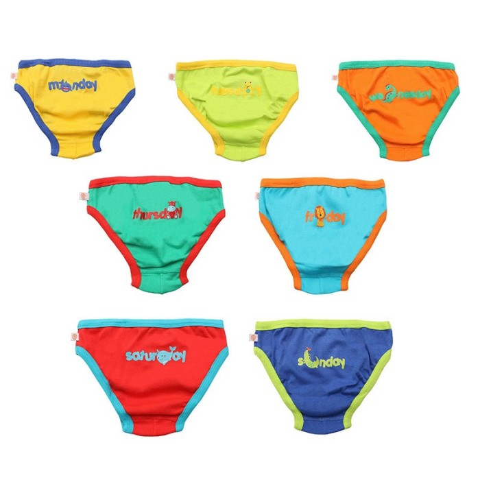 Chilotei din bumbac organic, pentru baieti, Zoocchini, Zilele sA, zA, ptA, zA, mA&fnof;A nii, 5-6 ani - 7 buc