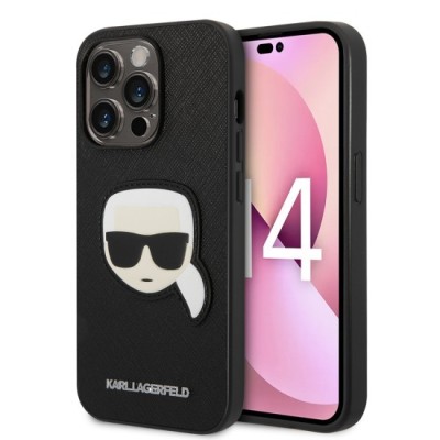 Husa pentru iPhone 14 Pro Max - Karl Lagerfeld Saffiano (KLHCP14XSAPKHK) - Karl`s Head foto