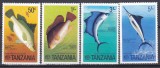 DB1 Fauna Marina Africana 1977 Tanzania Pesti Pescuit 4 v. MNH