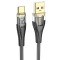 Hoco Cablu USB-A la USB-C U121, 2.4A, 1.2m, Negru Transparent