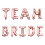 Set baloane din folie metalizata, flippy, model team bride, litere de 40 cm, tema iubire, baloane party, ambalaj individual, pai inclus, umflare cu ae