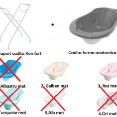 Set suport metalic si cadita anatomica Tega Komfort