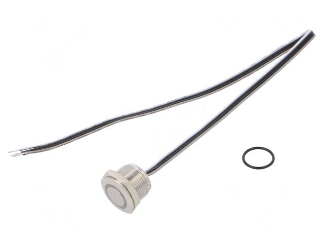 Comutator Anti-Vandalism SPST-NO 50mA 24V IP65 &Oslash;16mm