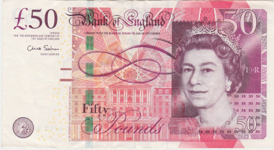 Marea Britanie ANGLIA 50 POUNDS LIRE ND (2011-14) XF foto