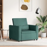 vidaXL Canapea Folie 3 &icirc;n 1 Convertible Verde &Icirc;nchis
