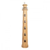Lampadar din lemn maro model Far Marin 23 cm x 23 cm x 140 h