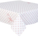 Cumpara ieftin Fata de masa bumbac alb roz Bird 90*90 cm