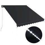 Cumpara ieftin Copertina retractabila manual cu LED, antracit, 350 x 250 cm