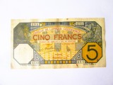 Rară! Africa Occidentală Franceză(AOF) 5 Francs 1932 Dakar,bancnota din imagini(uzată) la cel mai mic preț