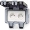 Priza dubla IP66, De exterior, Policarbonat, Impermeabila, Alb/Gri