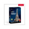 Cubic Fun - Puzzle 3D Led Turnul Eiffel 84 Piese, CubicFun