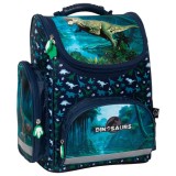 Ghiozdan ergonomic pentru copii, Derform, Dinozaur, impermeabil si reflectorizant, TEMBDN19, 37x27x16cm