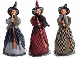 Cumpara ieftin Set 3 figurine Halloween Vrajitoare Befana cu recipient pentru dulciuri cm 12x11x46 H