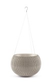 CURVER. Ghiveci mic suspendat imitatie impletitura crosetata cappucino COZIES S