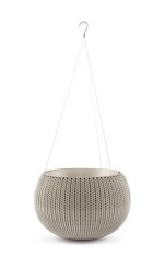 CURVER. Ghiveci mic suspendat imitatie impletitura crosetata cappucino COZIES S