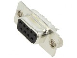 Conector D-Sub 9 pini mufă mamă pe cablu neagră aurită