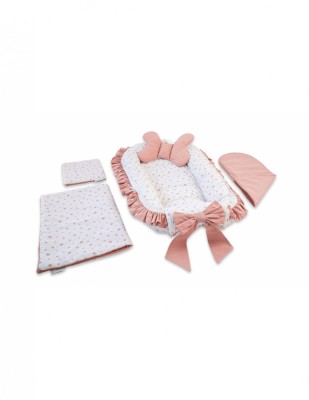 Set 5 piese Baby Nest Premium din Bumbac, model fundita maro foto