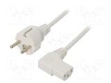 Cablu 3x1mm2 CEE 7/7 IEC C13 mamă 90&deg; PVC 5m alb LIAN DUNG