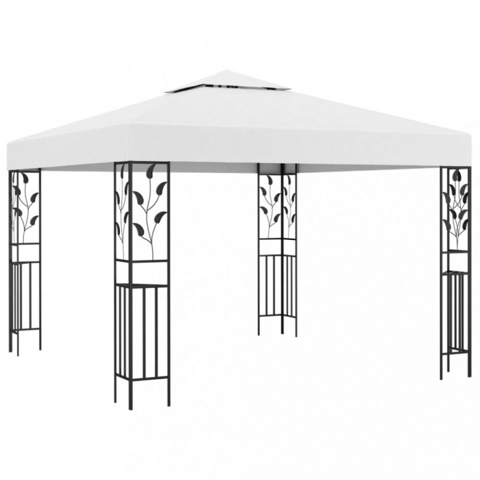 vidaXL Pavilion de grădină, alb, 3 x 3 m, 180 g/m&sup2;