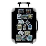 Set 15 autocolante pentru valiză, diverse modele, 14x21.5 cm, multicolore, CMCLASS