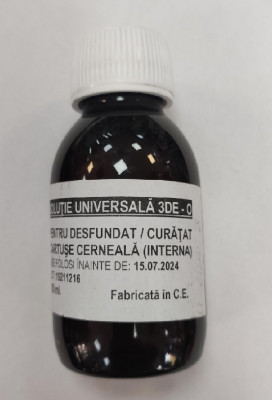 Solutie curatat/desfundat cartuse cerneala interna 100ml Universala 3DE-O GALBENA foto